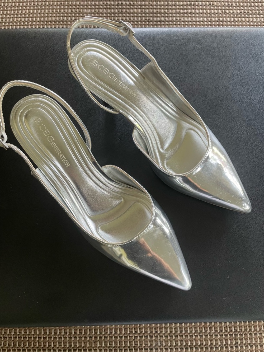 BCBGeneration Silver Pointed Slingback Heels - Picture 7 of 7